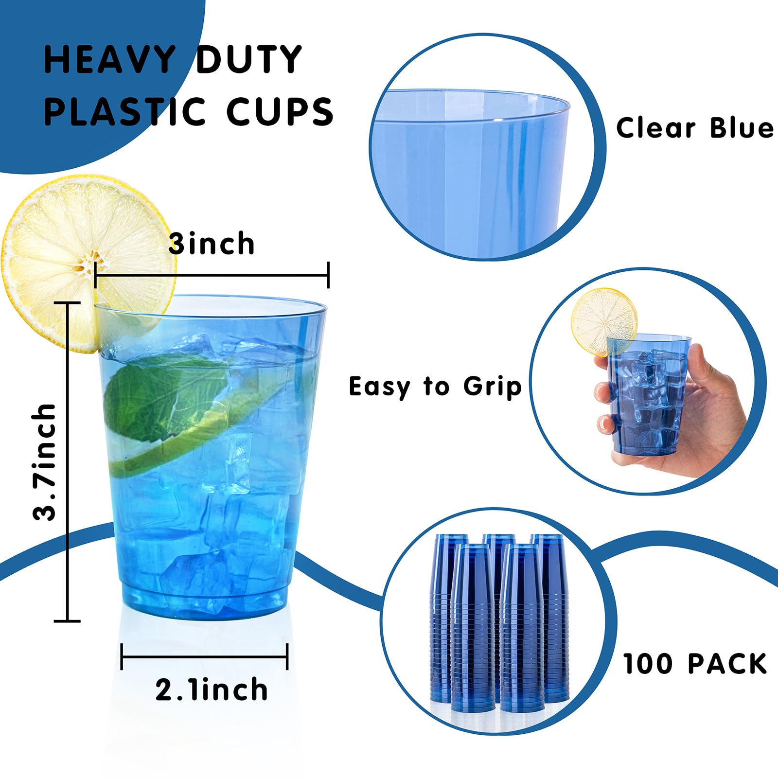 DaYammi 200 Pack Gold Plastic Cups 10 Oz Clear Cup Gold Rimmed Disposable Wine Glasses Fancy Disposable Party Cups Tumblers Drinking Cup Plastic Cocktail Glasses gold disposable cups for Party Wedding