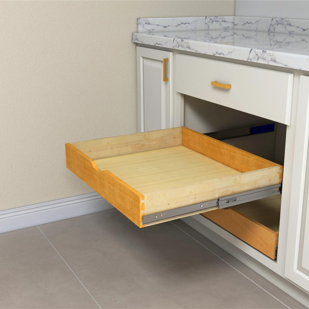 Elysian Under Desk Drawers 30" W × 21" D Add-on Drawers for Under Desk or Cabinet, Multipurpose Drawer Storage for Office Supplies, Smooth Pull Out Cabinet Organizer