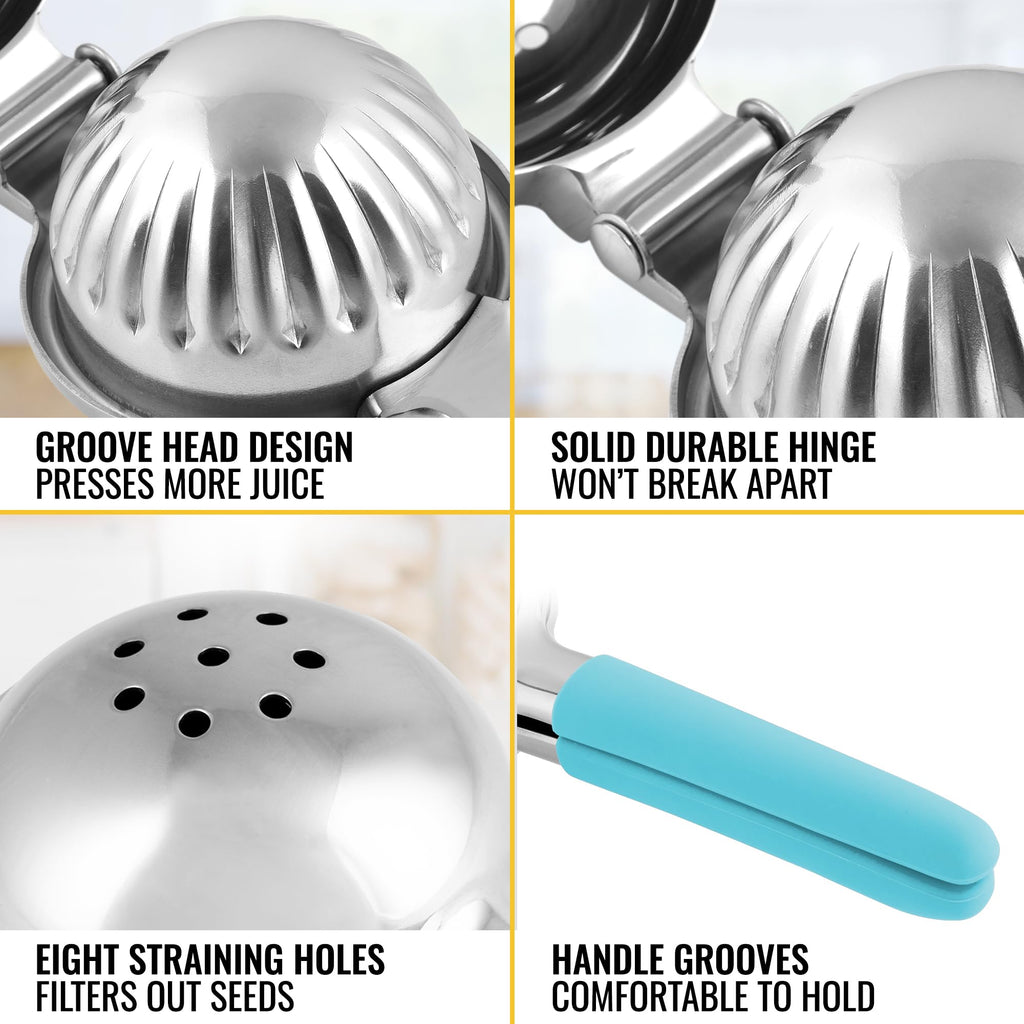 Lemon Squeezer Stainless Steel with Premium Quality Heavy Duty Solid Metal Squeezer Bowl - Large Manual Citrus Press Juicer and Lime Squeezer Stainless Steel - by Zulay Kitchen