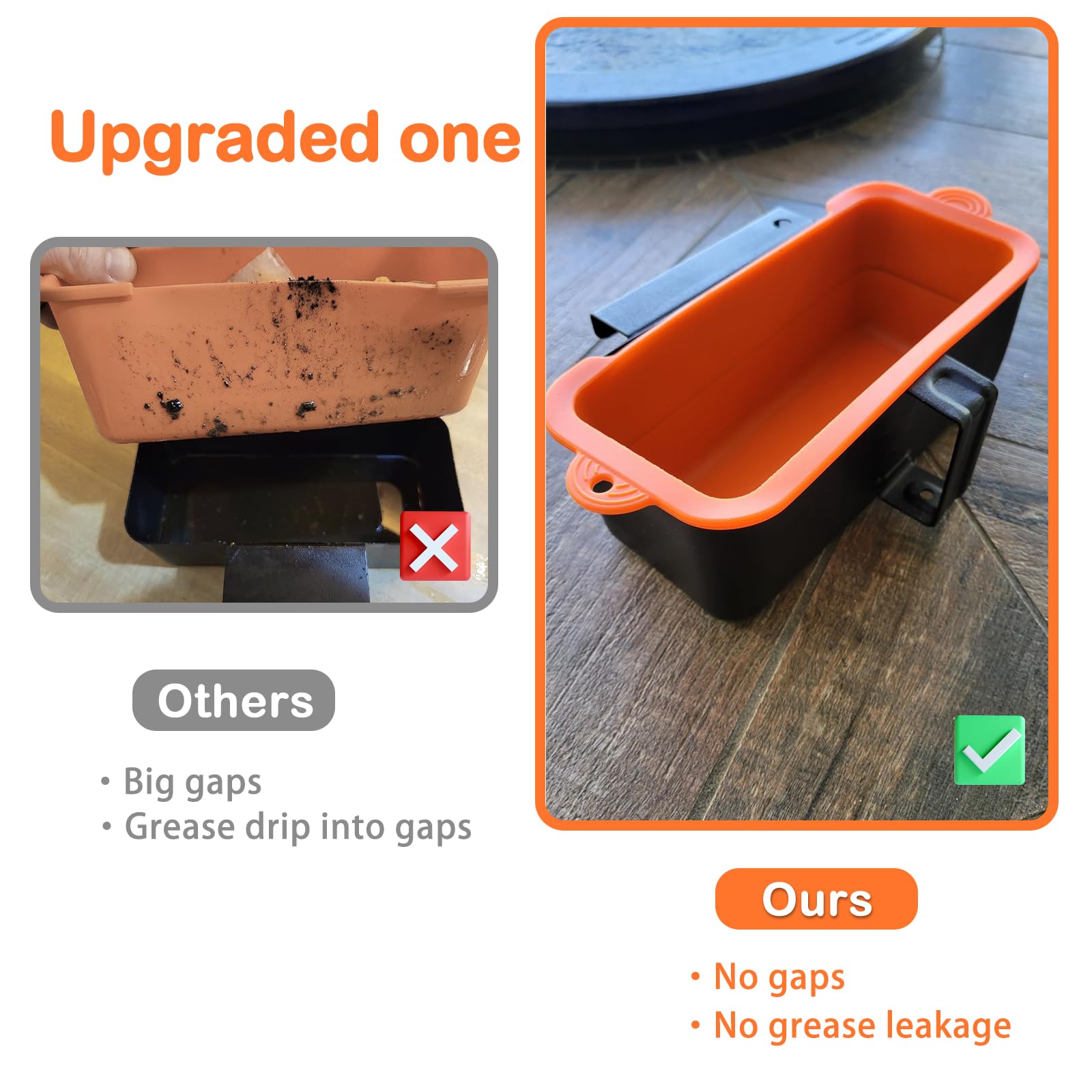Silicone Grease Cup Liners for Blackstone 36 28 22 17 Inch Griddle, 2 Pack Reusable Grease Catcher Liner Grill Grease Tray Accessories for Blackstone