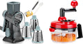 KEOUKE Rotary Cheese Grater with Handle Vegetable Cheese Shredder Slicer Grater with Onion Chopper Food Chopper- Hand Crank Food Processor