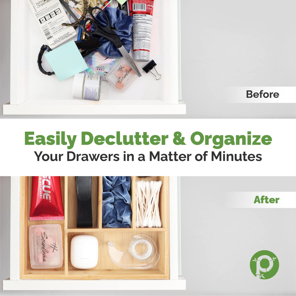 Silverware Organizer - Expandable Kitchen Drawer Organizer - Adjustable Kitchen Drawer Organizer for Utensils, Expandable to 22 Inches Wide, 10 Compartments, Silverware Tray for Drawer