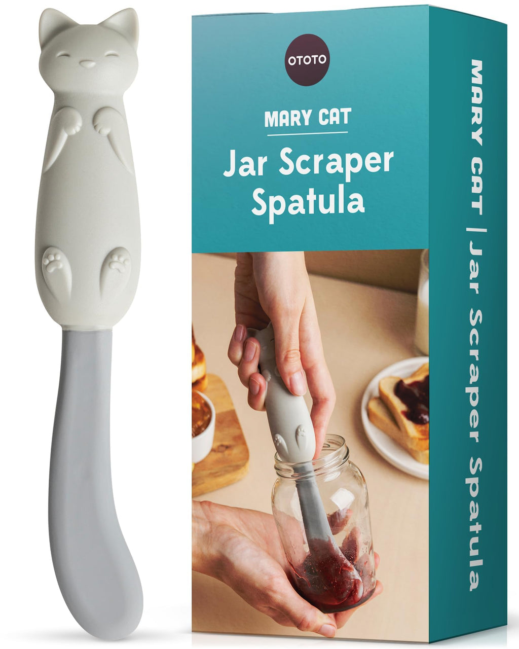 OTOTO Splatypus Jar Spatula for Scooping and Scraping - Unique Fun Cooking Kitchen Gadgets for Foodies - BPA-free & 100% Food Safe - Crepe Spreader