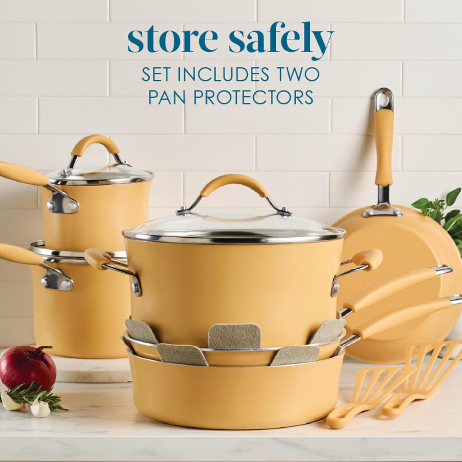 Rachael Ray - 16802 Rachael Ray Cucina Nonstick Cookware Pots and Pans Set, 12 Piece, Sea Salt Gray