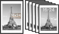 upsimples 16x24 Picture Frame Set of 6, Display Pictures 14x20 with Mat or 16 x 24 Without, Wall Gallery Poster Frames, Black