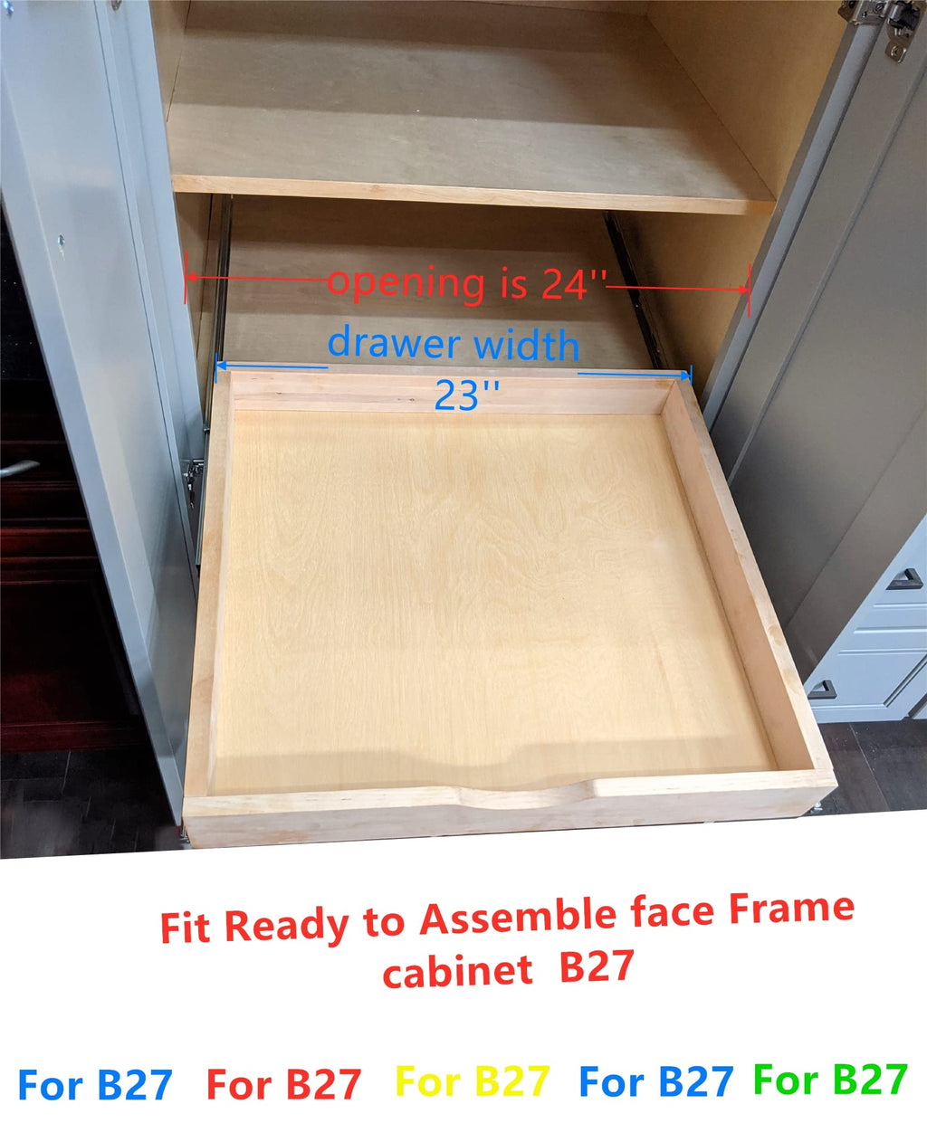 Elysian Under Desk Drawers 30" W × 21" D Add-on Drawers for Under Desk or Cabinet, Multipurpose Drawer Storage for Office Supplies, Smooth Pull Out Cabinet Organizer