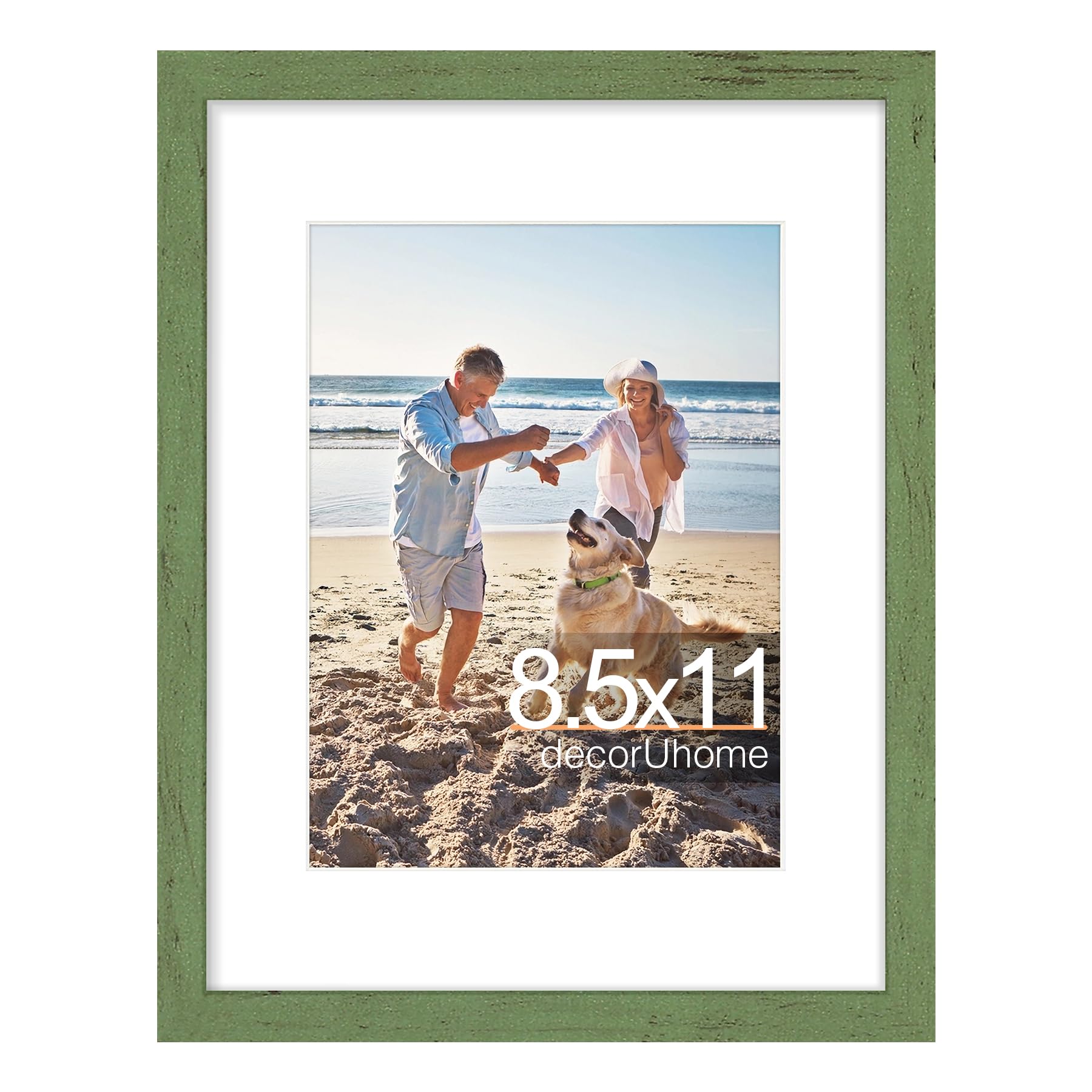 decorUhome 8x10 Picture Frame, Display Pictures 5x7 with Mat or 8x10 without Mat, Wall & Tabletop Display Photo Frame, Black, 1 Pack