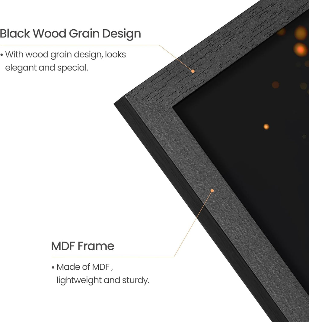 upsimples 11x14 Picture Frame, Wall Gallery Photo Frames with Engineered Wood, Black 1 Pack