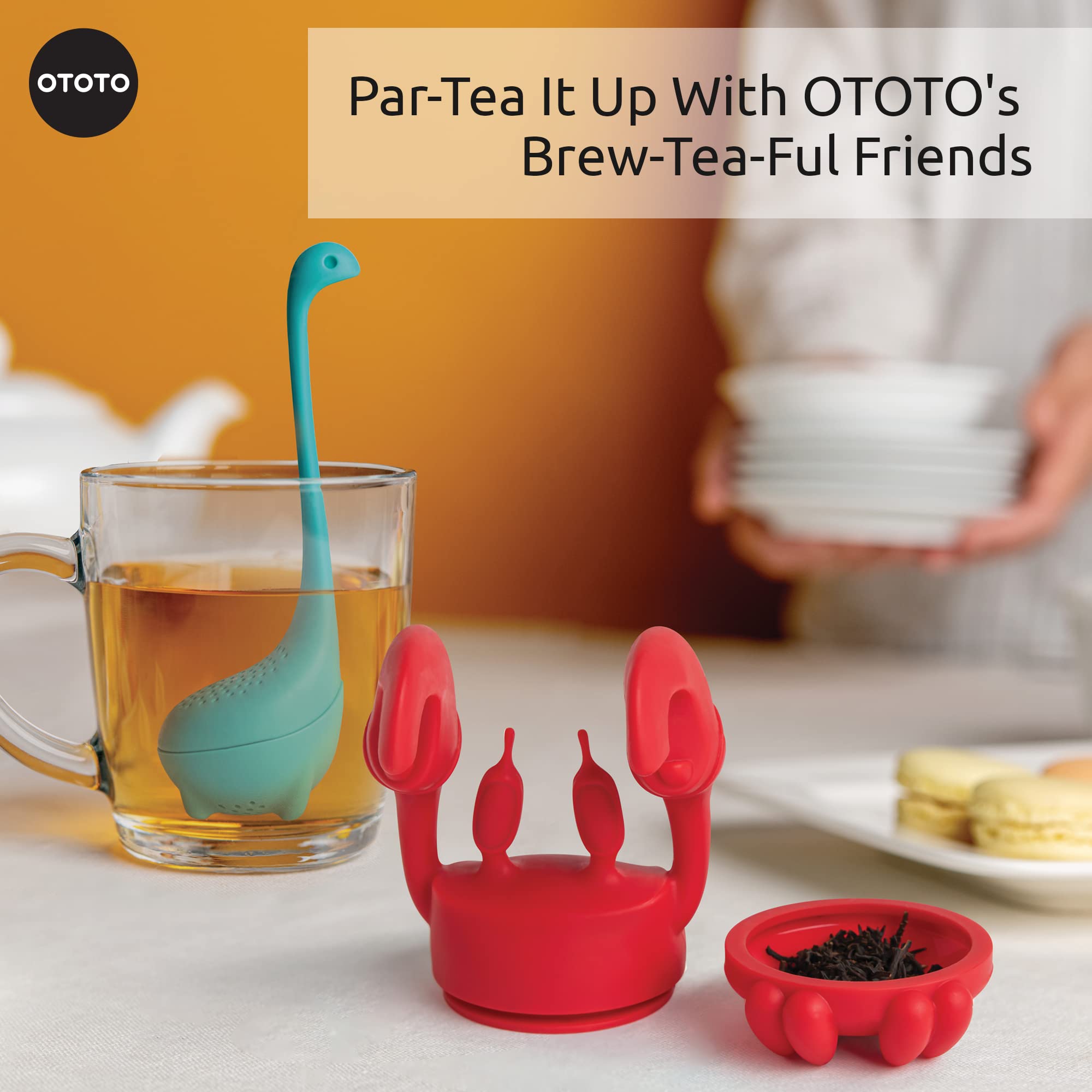 Cute Tea Infuser by OTOTO - Loose Leaf Tea Steeper, Tea Accessories, Tea Diffusers, Tea Infuser for Loose Leaf Tea, Tea Strainers, Cute Gifts, Tea Gift Set, Kitchen Gifts, Cooking Gadgets