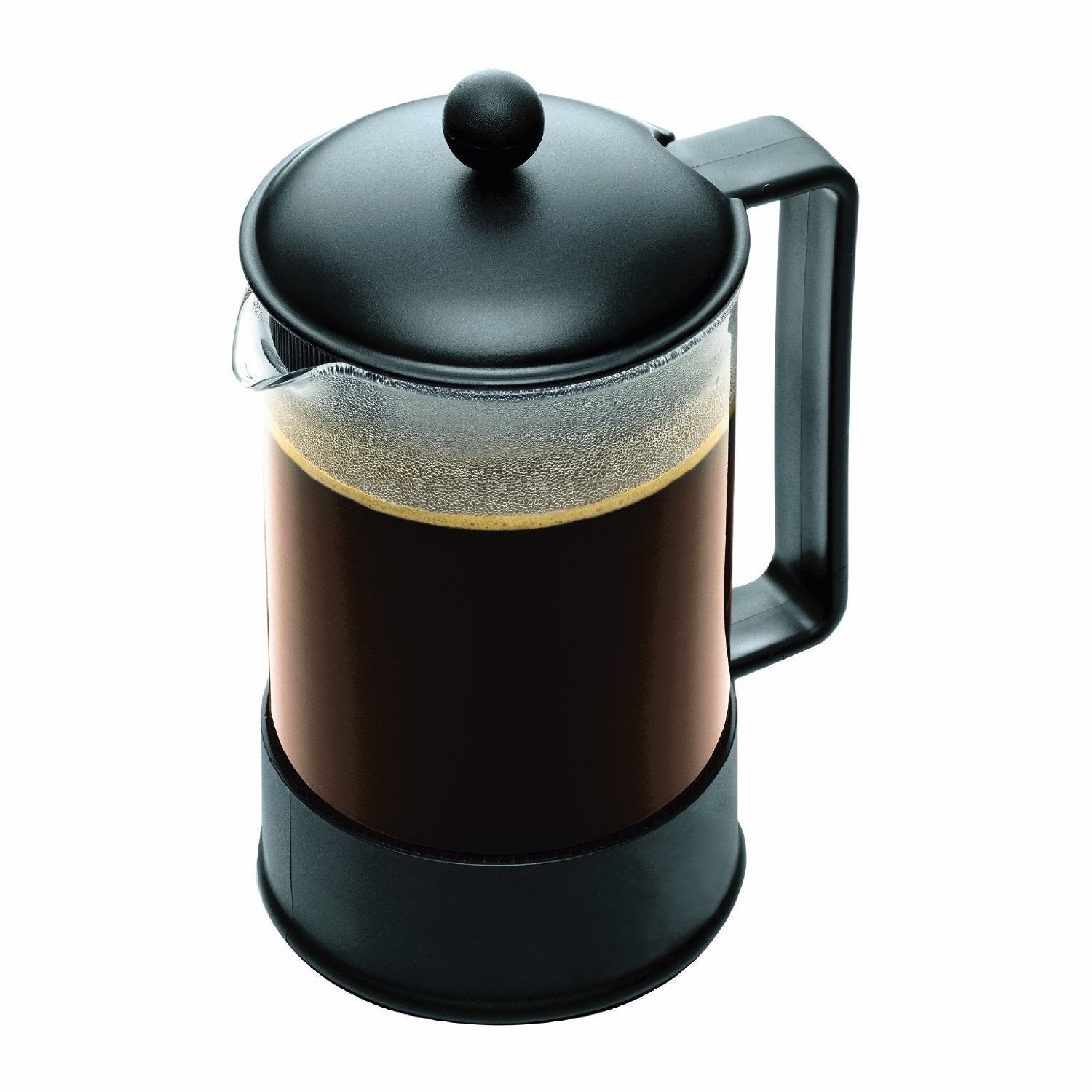 Bodum 12oz Brazil French Press Coffee Maker, High-Heat Borosilicate Glass, Black - Made in Portugal