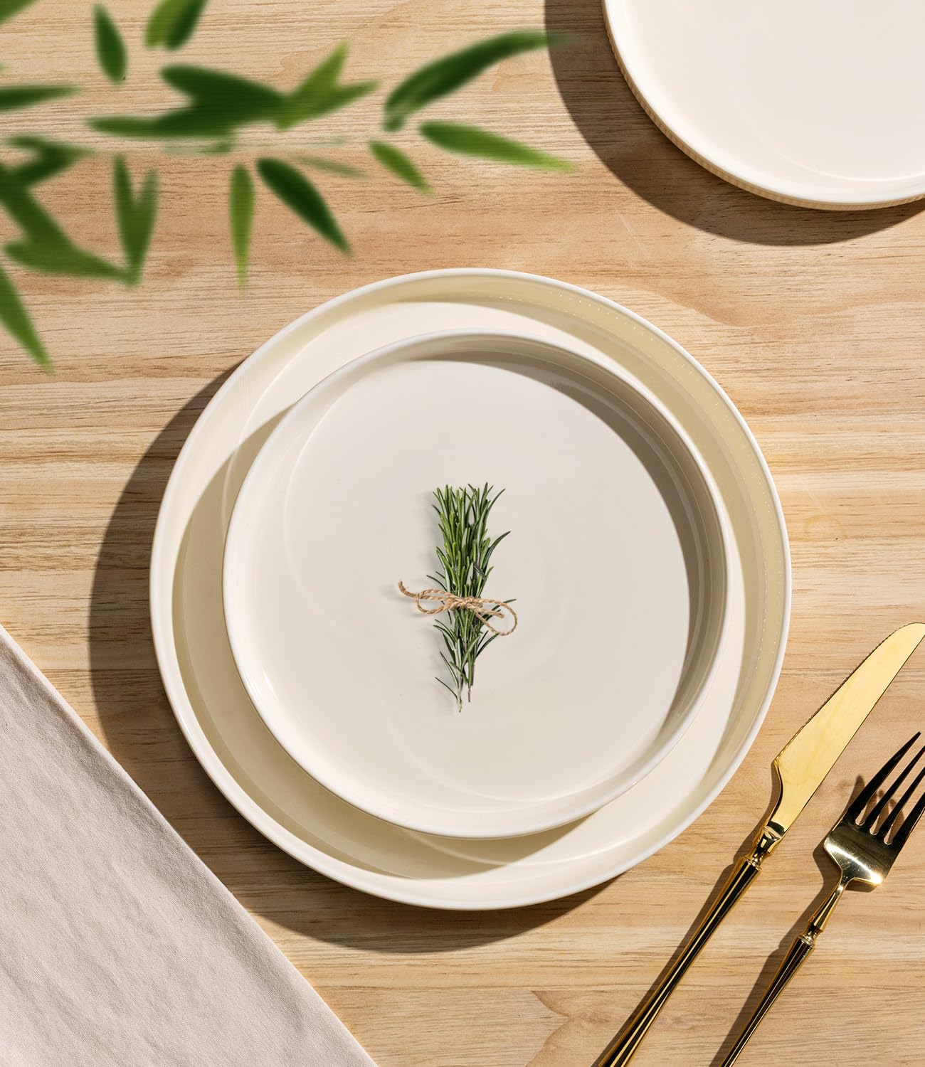 TheTerra Ceramic Dinnerware Sets for 4, 12 Pieces Porcelain Lightweight Speckled Plates and Bowls Sets, Scratch Resistant Dish Set, Oven & Microwave & Dishwasher Safe