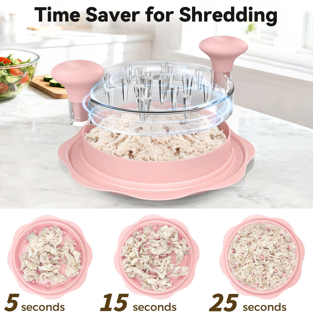 Ukeetap 10" Pro Chicken Shredder Tool Twist Large for Kitchen, BPA-Free Food-Safe Meat Grinder, Visible Chicken Breast Meat Shredder with Strong Anti-Slip Bottom & Ergonomic Handle, Black
