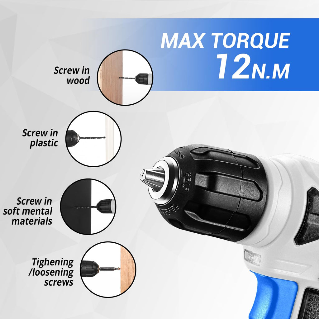 DEKOPRO Tool Set：Tool Kit with 8V Cordless Drill,Tool Box with Drill,Hand Drill Set for Men & Women,Home Tool Kits for House Repair,Handyman,DIY 126 Piece