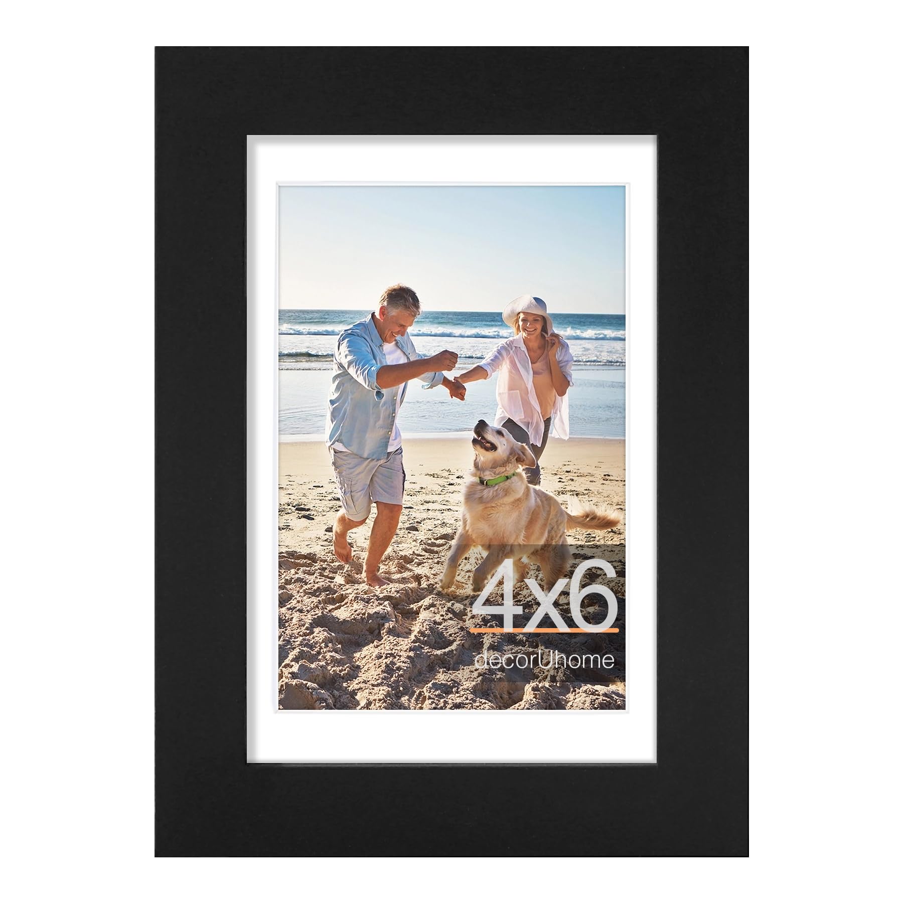decorUhome 8x10 Picture Frame, Display Pictures 5x7 with Mat or 8x10 without Mat, Wall & Tabletop Display Photo Frame, Black, 1 Pack