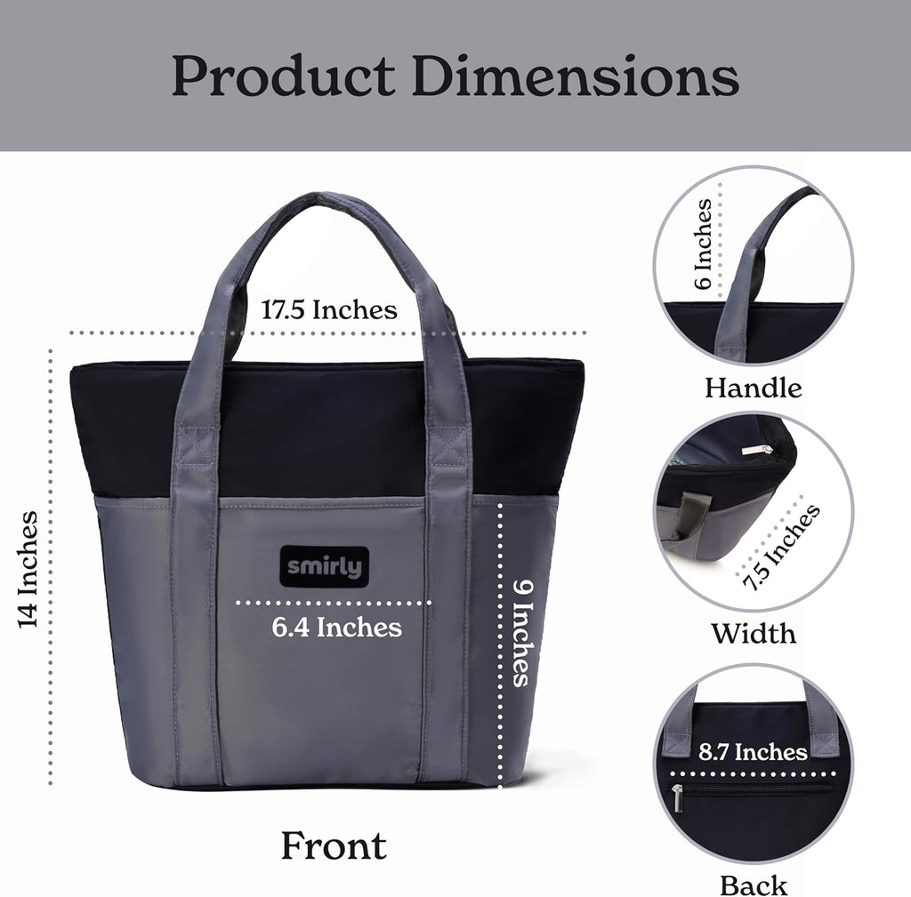 SMIRLY Large Insulated Cooler Bag, Thermal Insulated Grocery Bags, Collapsible Cooler Tote for Travel,Beach or Picnic