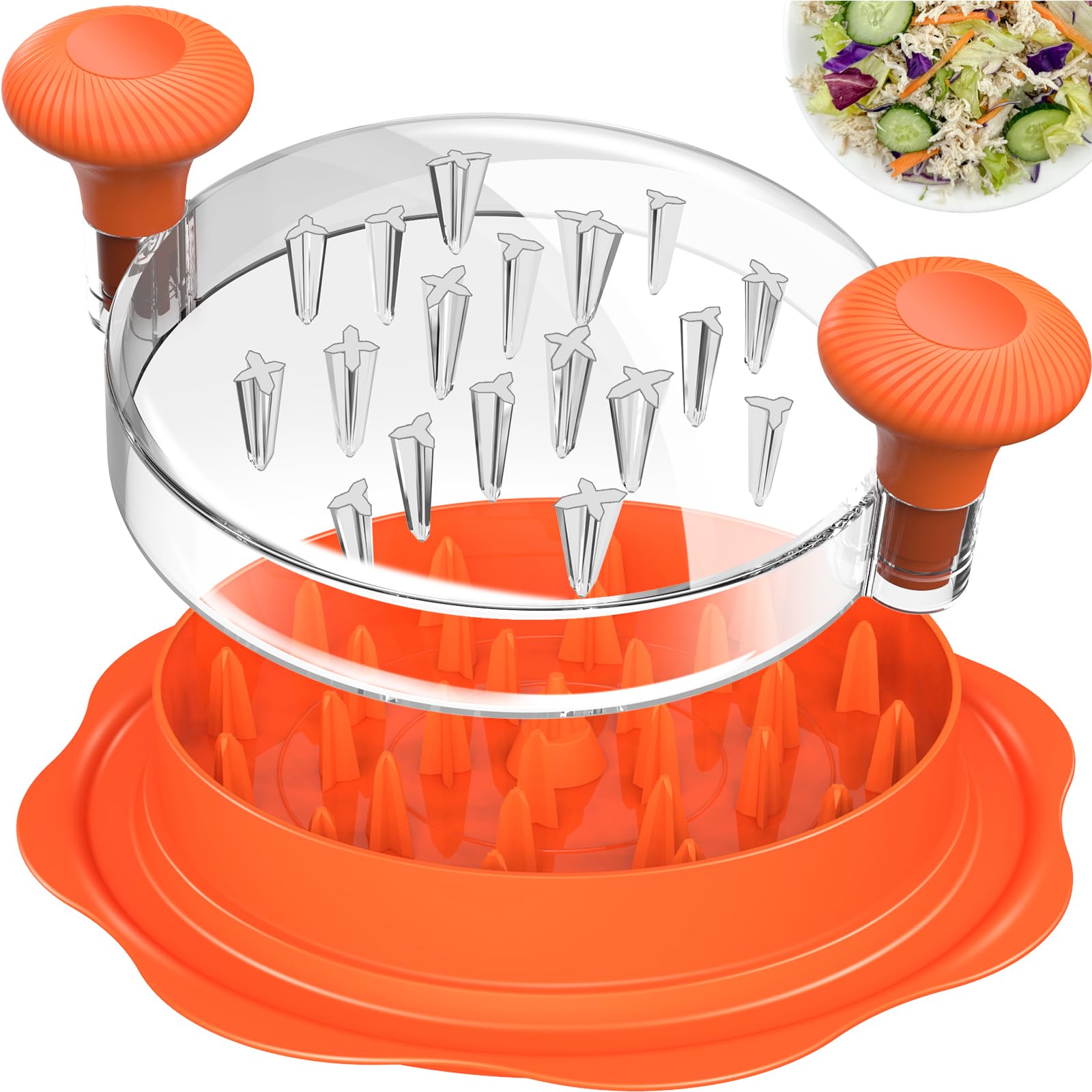 Ukeetap 10" Pro Chicken Shredder Tool Twist Large for Kitchen, BPA-Free Food-Safe Meat Grinder, Visible Chicken Breast Meat Shredder with Strong Anti-Slip Bottom & Ergonomic Handle, Black