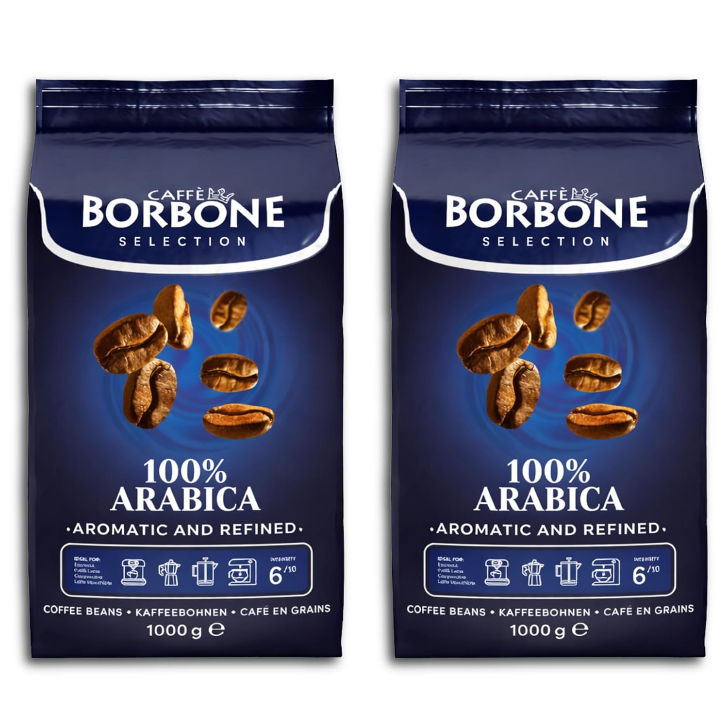 Caffè Borbone, Whole Bean Coffee Blend, 100% Arabica, Medium Roast, Roasted and Freshly Packaged in Italy, 2.2 Pound Bag (Pack of 2)