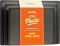 SMIRLY Plastic Cutting Board Set 3 Pieces, Non-Slip Dishwasher Safe Chopping Boards for Kitchen, Dark Grey