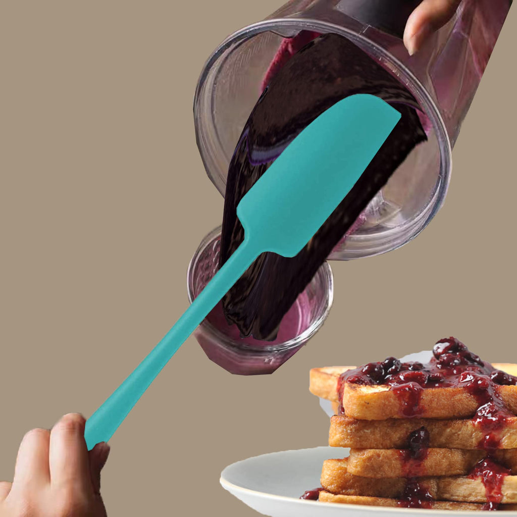 Silicone Jar Spatula, Small Rubber Scraper, Spatulas Silicone Heat Resistant, Seamless,Non StIck Cookware 11.2 Inch, Black.