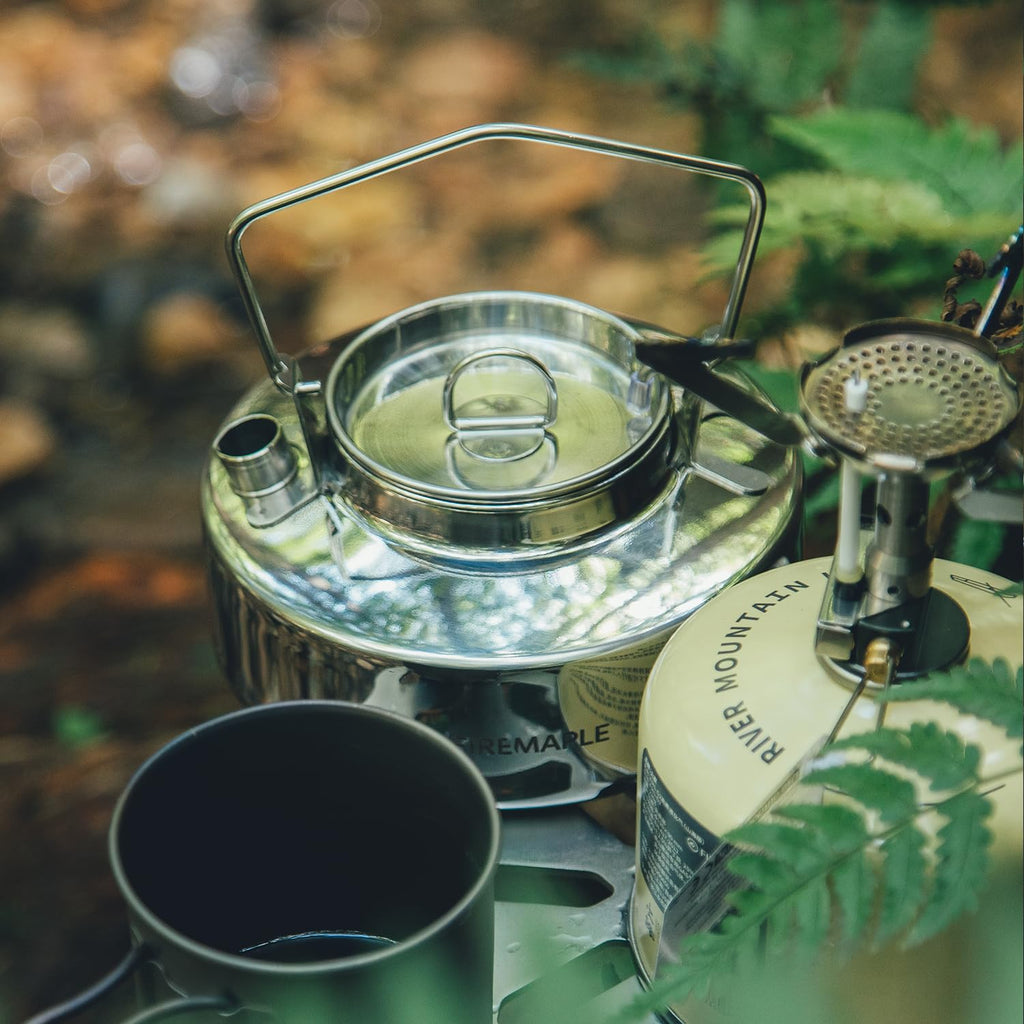 Fire-Maple Antarcti Portable 1.2 Liter Lightweight Stainless Steel Camping Kettle | Durable and Portable Camp Tea Pot | Ideal for Bushcraft and Outdoor Campfire Use