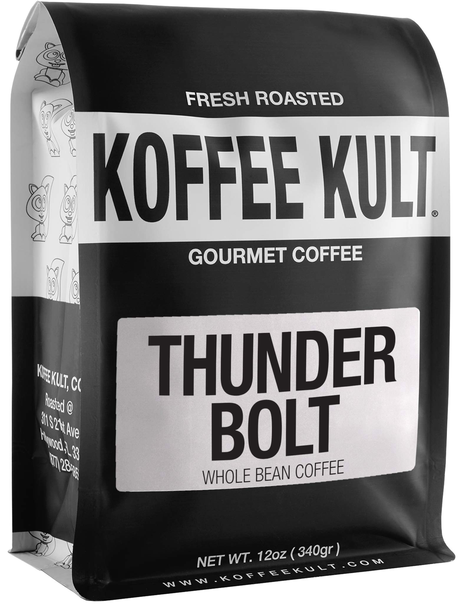 Koffee Kult Dark Roast Whole Bean Coffee - Small Batch 100% Arabica Gourmet Blend, Smooth and Well Balanced Artisan Roasted in 32oz Resealable Package