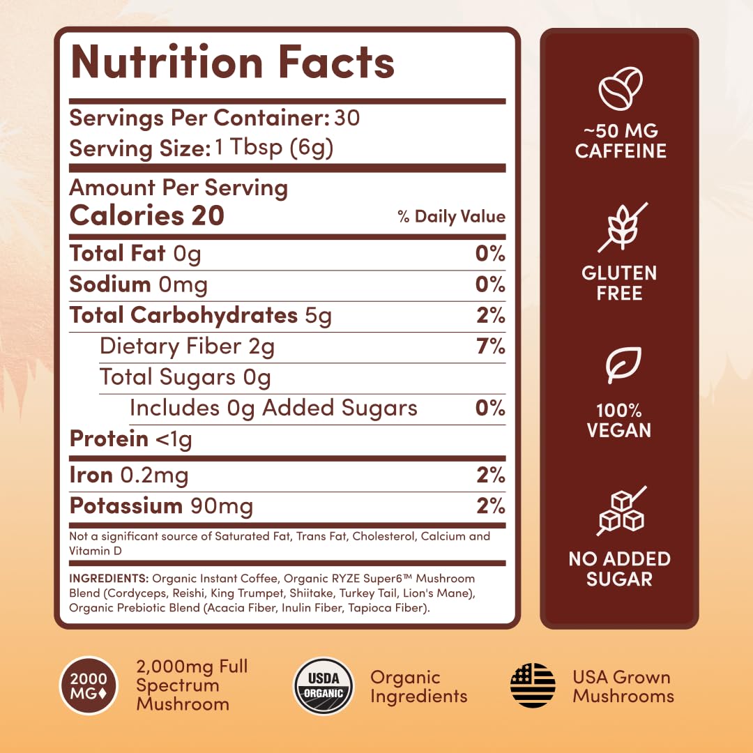 RYZE SUPERFOODS All Day Energy Bundle with Mushroom Medium Roast Coffee + Mushroom Matcha, USDA Organic with 6 Adaptogenic Mushrooms + Matcha for Better Energy, Focus, Digestion 30+30 serving