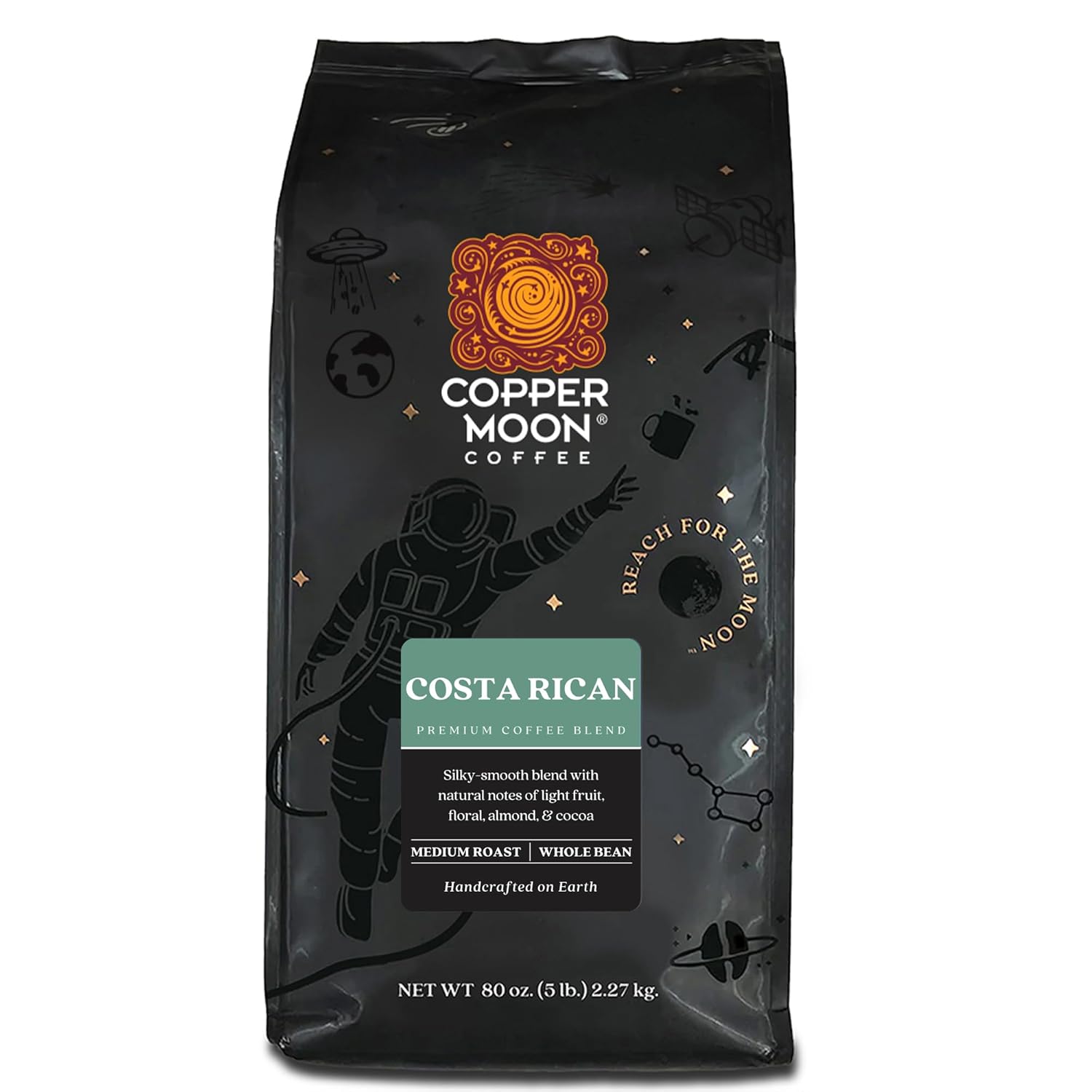 Copper Moon Medium Roast Whole Bean Coffee, Stargazer Blend, 2 Lb