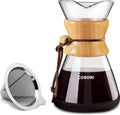 Cosori Pour Over Coffee Maker with Double Layer Stainless Steel Filter, 8-Cup, 34oz, Drip Coffee Maker, Coffee Dripper Brewer, High Heat Resistant Carafe, also for Camping, Hiking