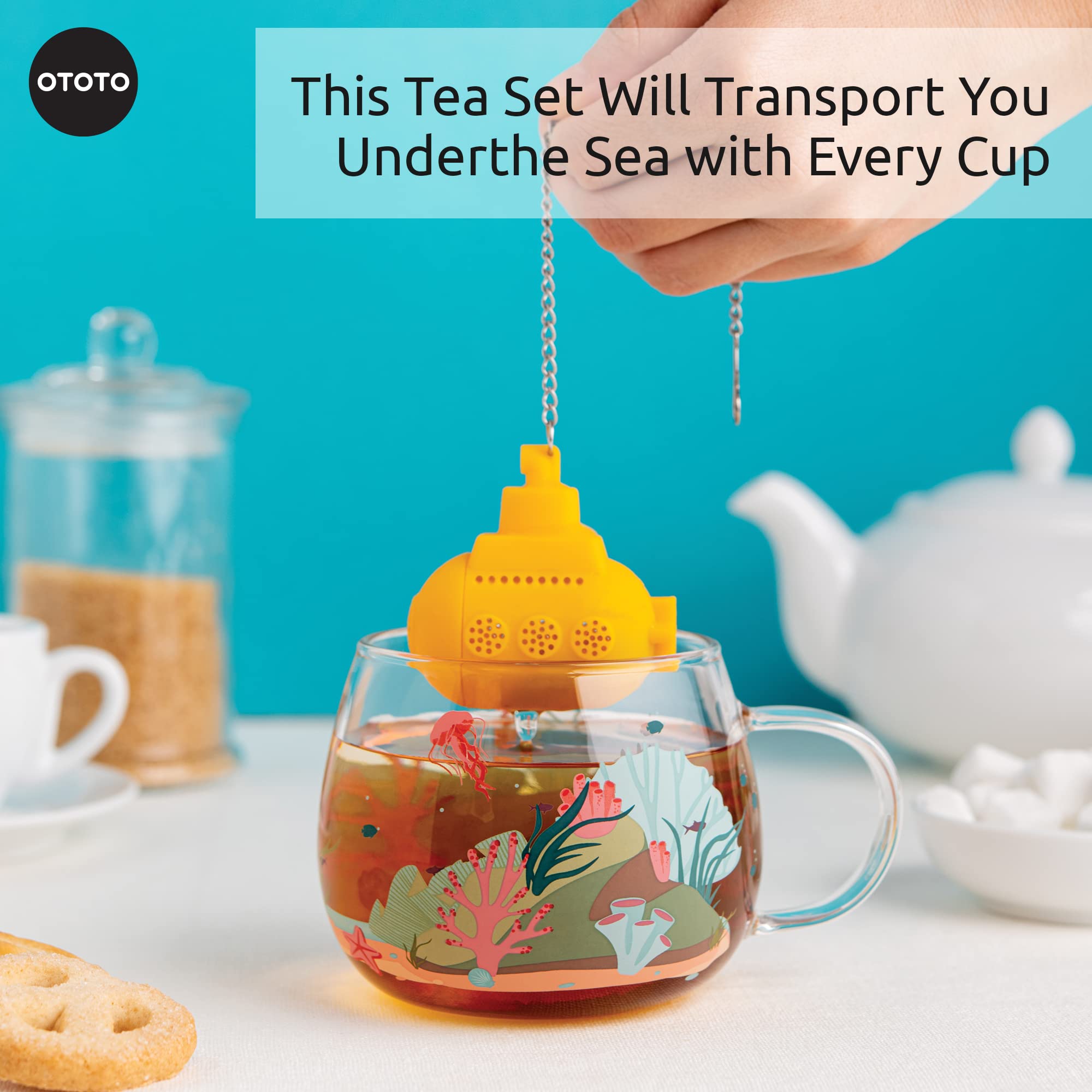 Cute Tea Infuser by OTOTO - Loose Leaf Tea Steeper, Tea Accessories, Tea Diffusers, Tea Infuser for Loose Leaf Tea, Tea Strainers, Cute Gifts, Tea Gift Set, Kitchen Gifts, Cooking Gadgets