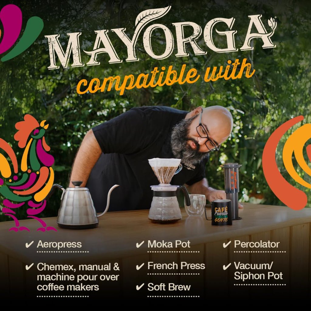 Mayorga Organic Coffee 2lb Cafe Cubano Roast - Dark Roast Whole Bean Specialty Grade Coffee, 100% Arabica, Slow Roasted, Bold and Smooth Flavor with Low Acidity - USDA Organic, Non-GMO, Kosher