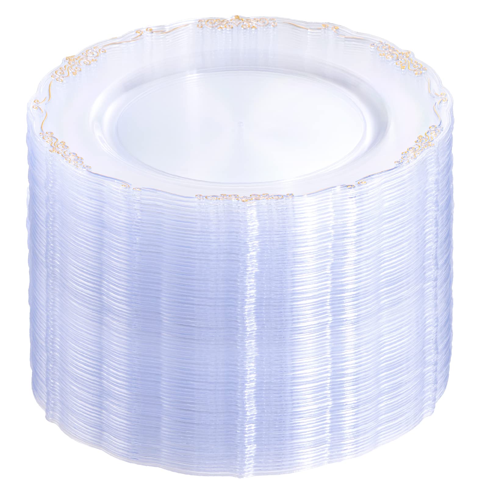 DaYammi 60PCS White Plastic Plates, Heavy Duty White Disposable Plates Premium 10inch Dinner Plates Hard Plastic Plates Disposable for Party Wedding Bridal Shower