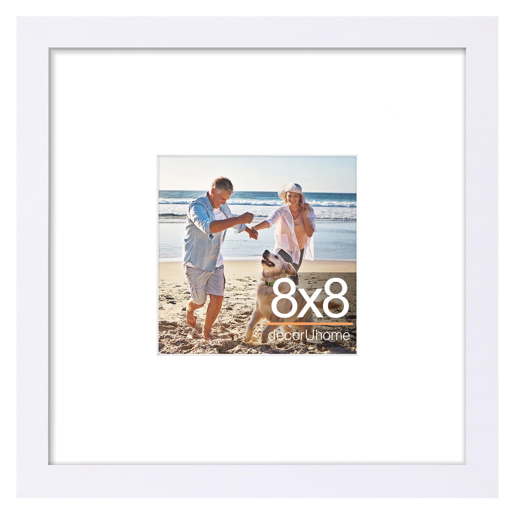 decorUhome 8x10 Picture Frame, Display Pictures 5x7 with Mat or 8x10 without Mat, Wall & Tabletop Display Photo Frame, Black, 1 Pack