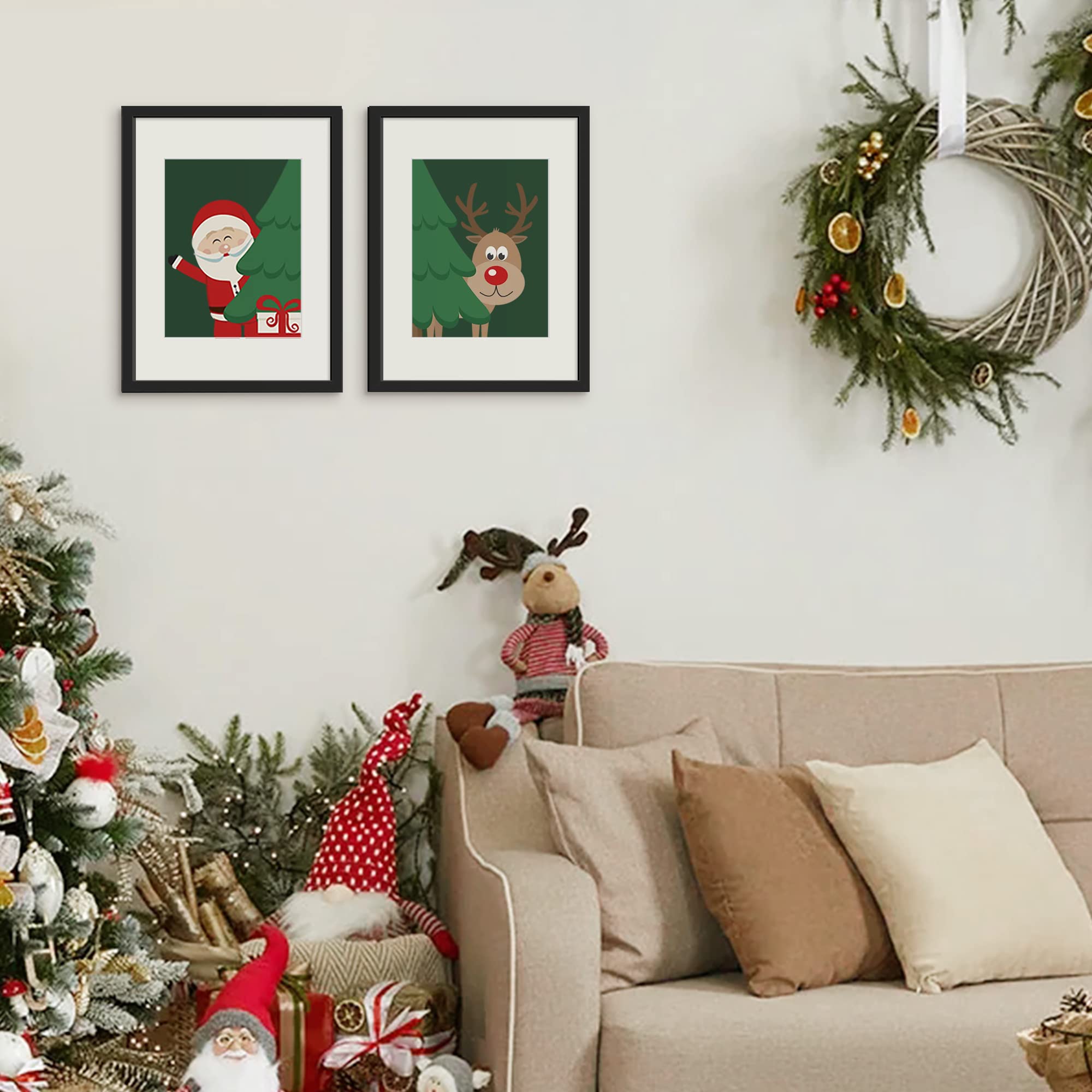 upsimples 8x10 Picture Frame Set of 5, Display Pictures 5x7 with Mat or 8 x 10 Without, Wall Gallery Photo Frames, Black
