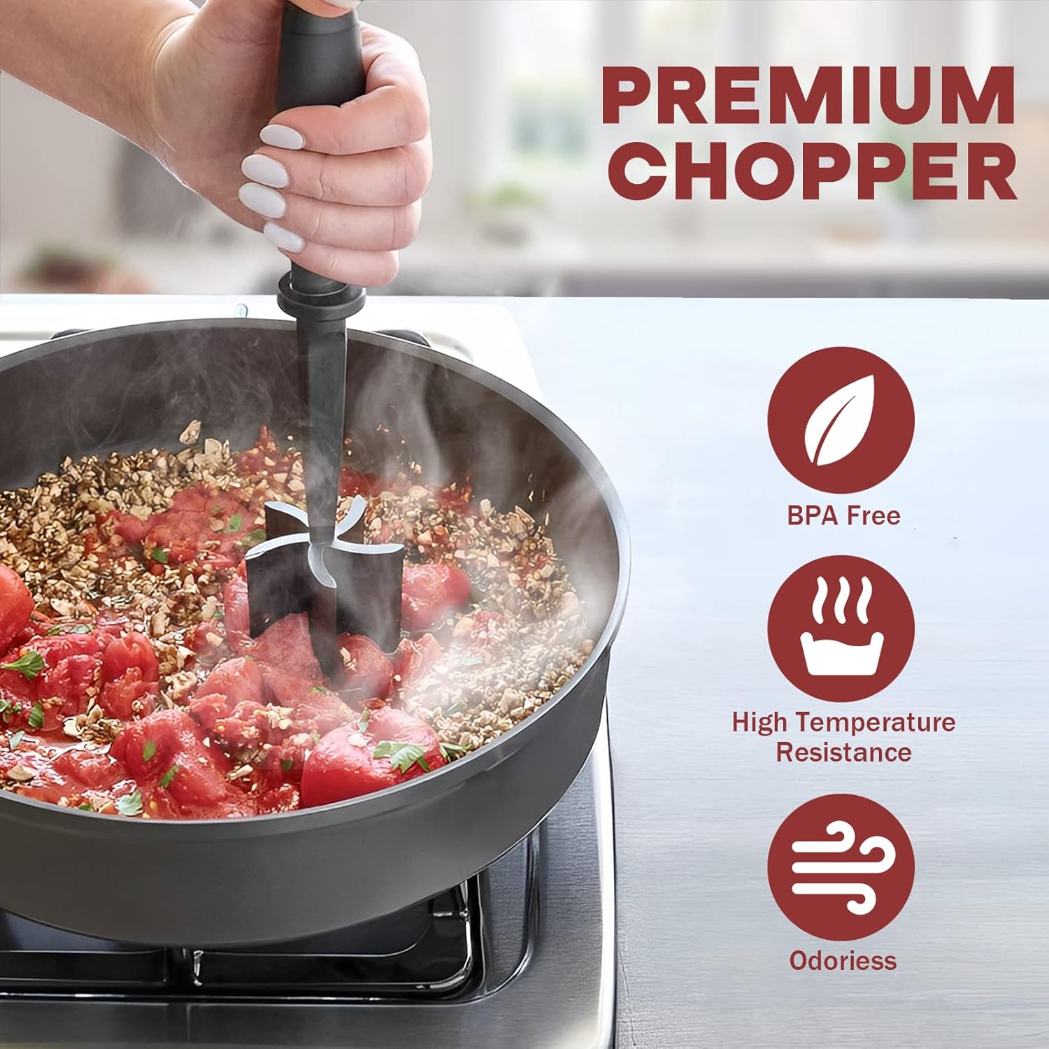 Black Meat Chopper and 15OZ Mini White Bacon Grease Container