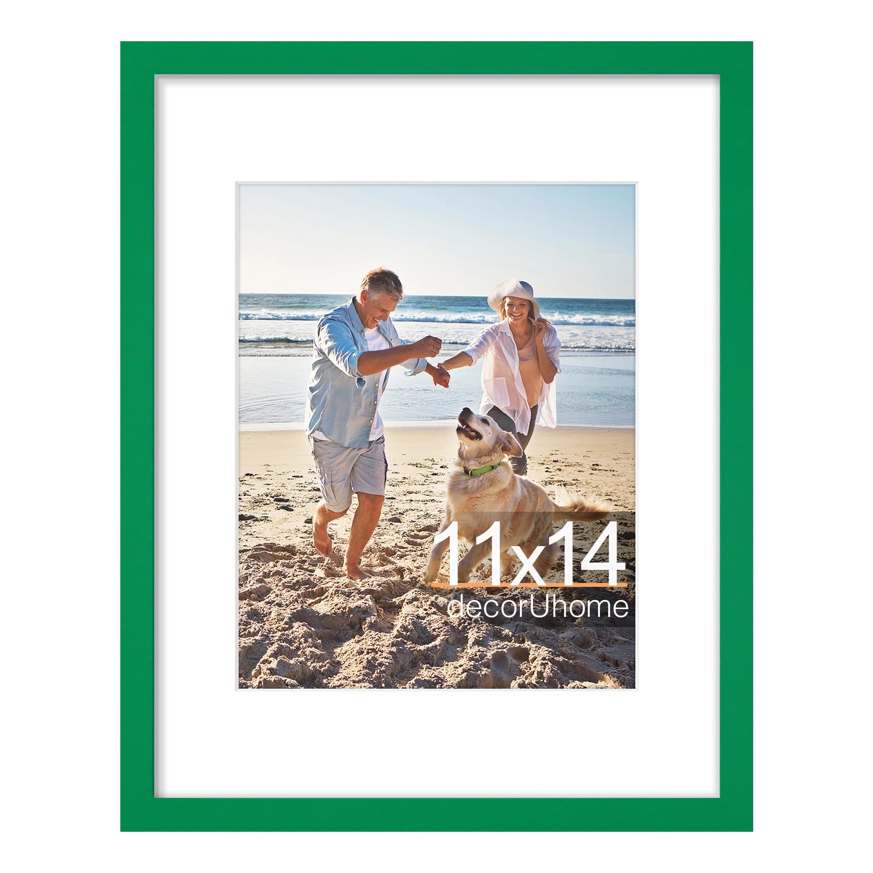 decorUhome 8x10 Picture Frame, Display Pictures 5x7 with Mat or 8x10 without Mat, Wall & Tabletop Display Photo Frame, Black, 1 Pack
