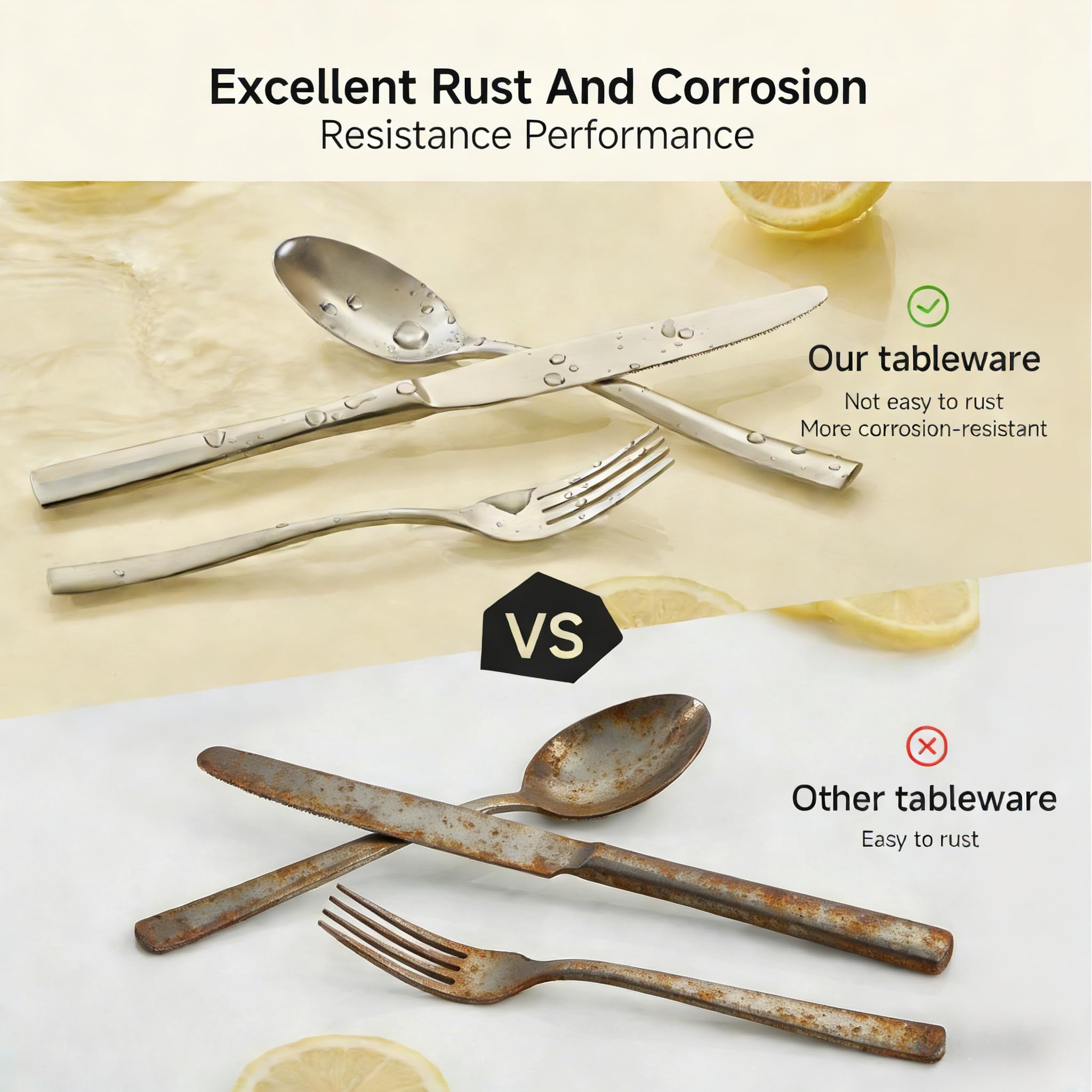 KINGSTONE 30-Piece Silverware Set for 6, Matte Stainless Steel Flatware Set with Forks, Knives, Spoons, Dishwasher Safe, Rust Resistant Cutlery for Home & Wedding