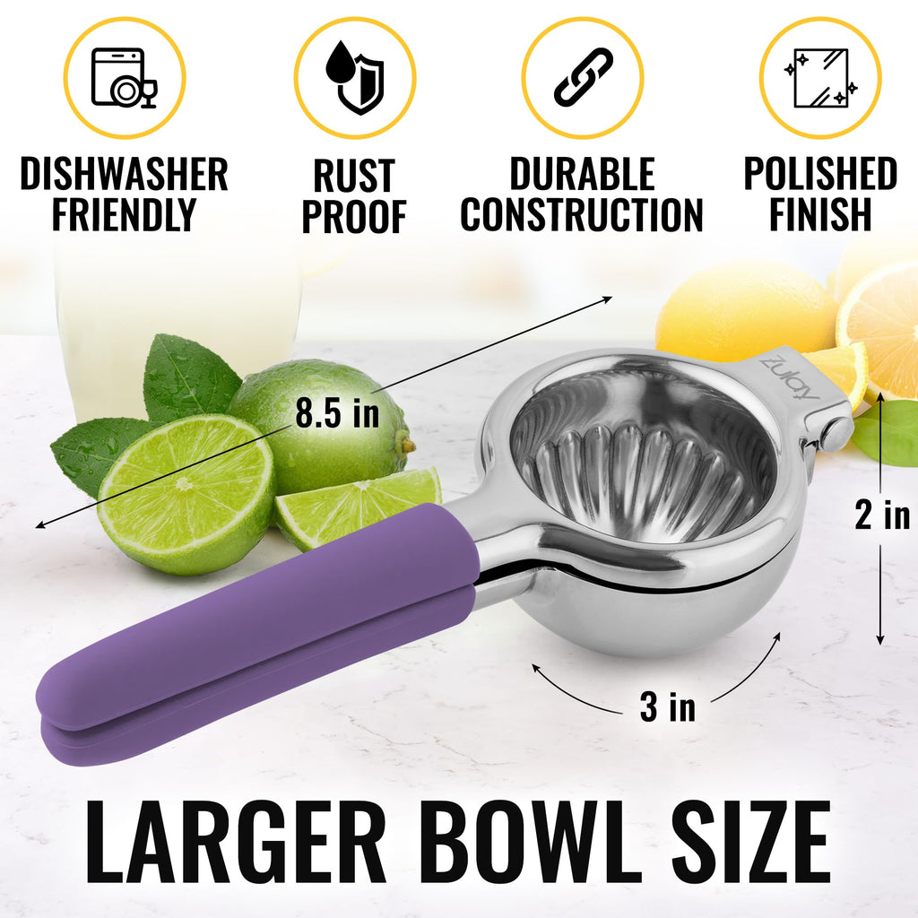 Lemon Squeezer Stainless Steel with Premium Quality Heavy Duty Solid Metal Squeezer Bowl - Large Manual Citrus Press Juicer and Lime Squeezer Stainless Steel - by Zulay Kitchen