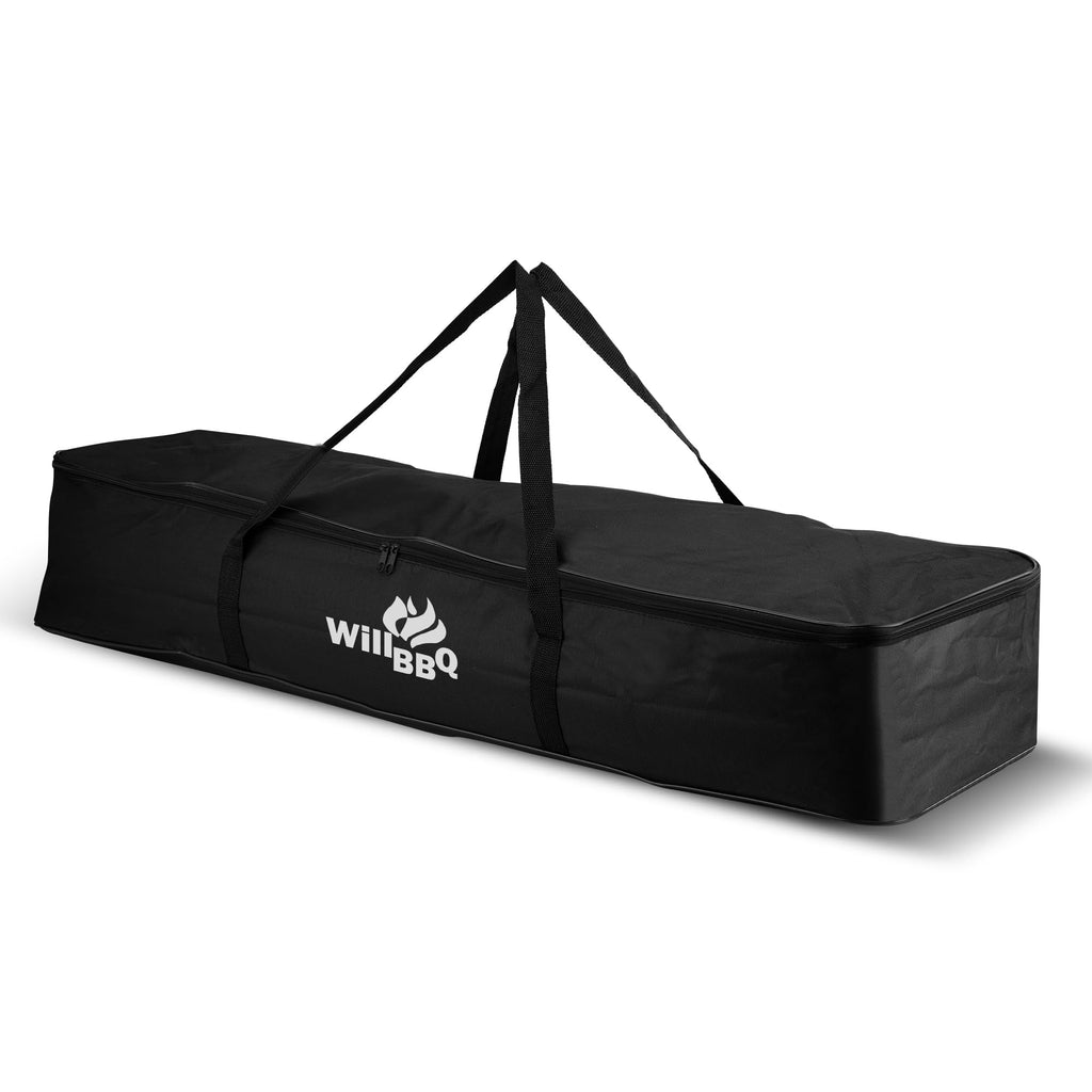 WILLBBQ Grill Storage Bag, BBQ Tool Storage Bag, Foldable Grill Bag for Car Trip Outdoor Camping and Hiking BBQ (Black)