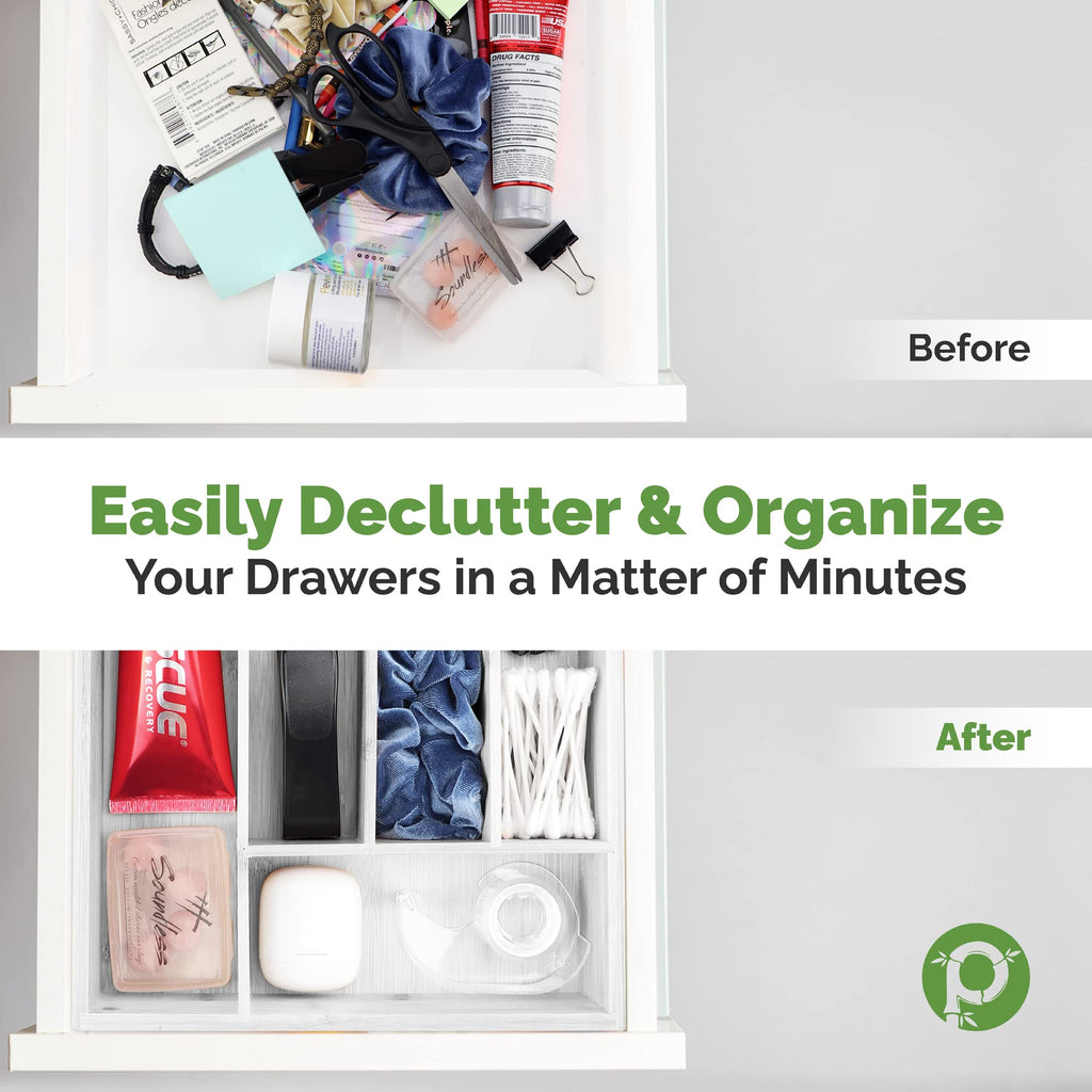 Silverware Organizer - Expandable Kitchen Drawer Organizer - Adjustable Kitchen Drawer Organizer for Utensils, Expandable to 22 Inches Wide, 10 Compartments, Silverware Tray for Drawer