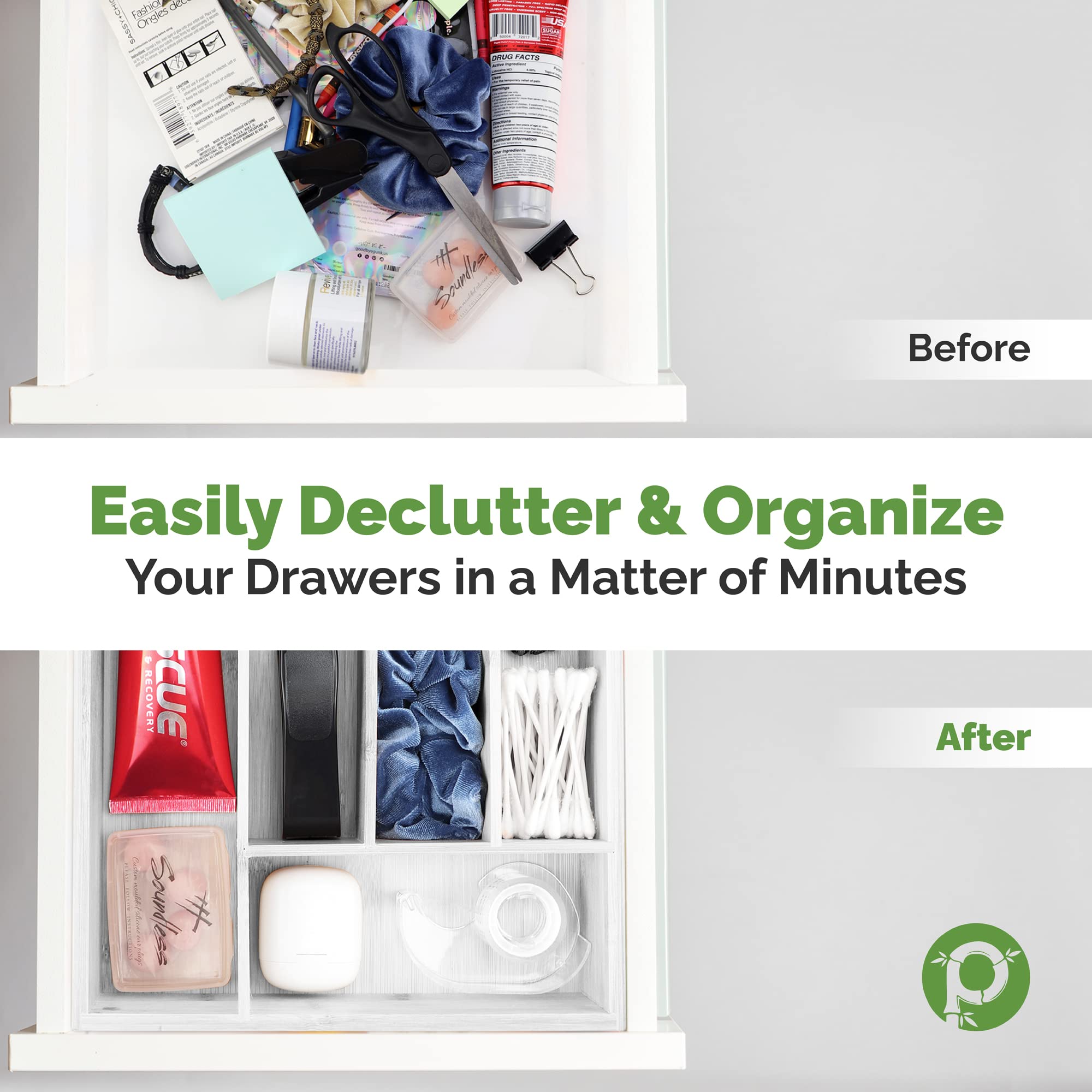 Silverware Organizer - Expandable Kitchen Drawer Organizer - Adjustable Kitchen Drawer Organizer for Utensils, Expandable to 22 Inches Wide, 10 Compartments, Silverware Tray for Drawer