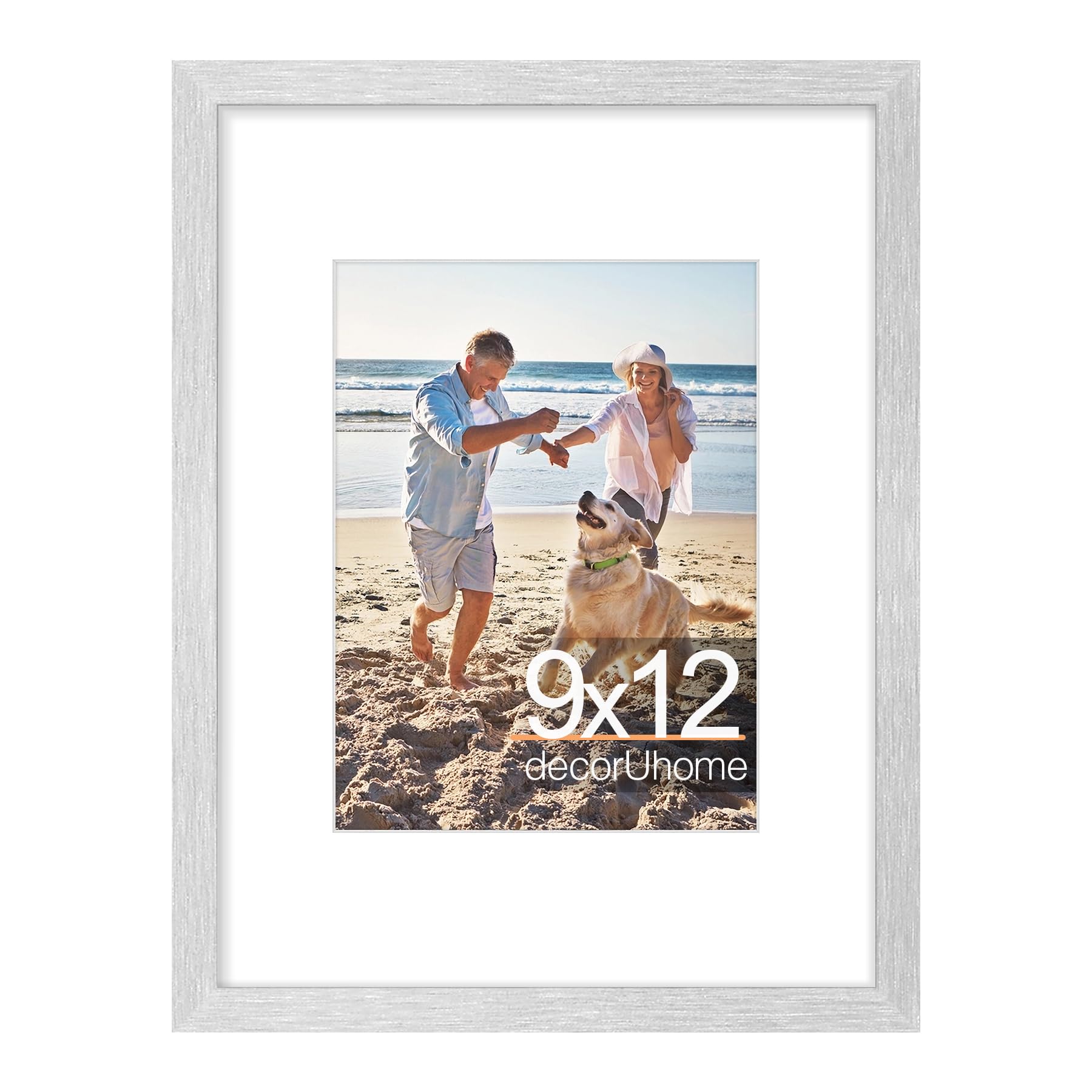 decorUhome 8x10 Picture Frame, Display Pictures 5x7 with Mat or 8x10 without Mat, Wall & Tabletop Display Photo Frame, Black, 1 Pack