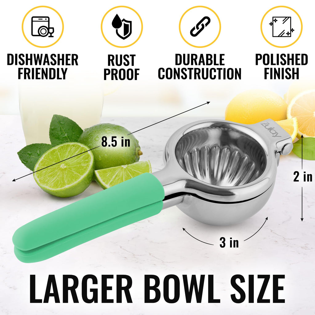 Lemon Squeezer Stainless Steel with Premium Quality Heavy Duty Solid Metal Squeezer Bowl - Large Manual Citrus Press Juicer and Lime Squeezer Stainless Steel - by Zulay Kitchen