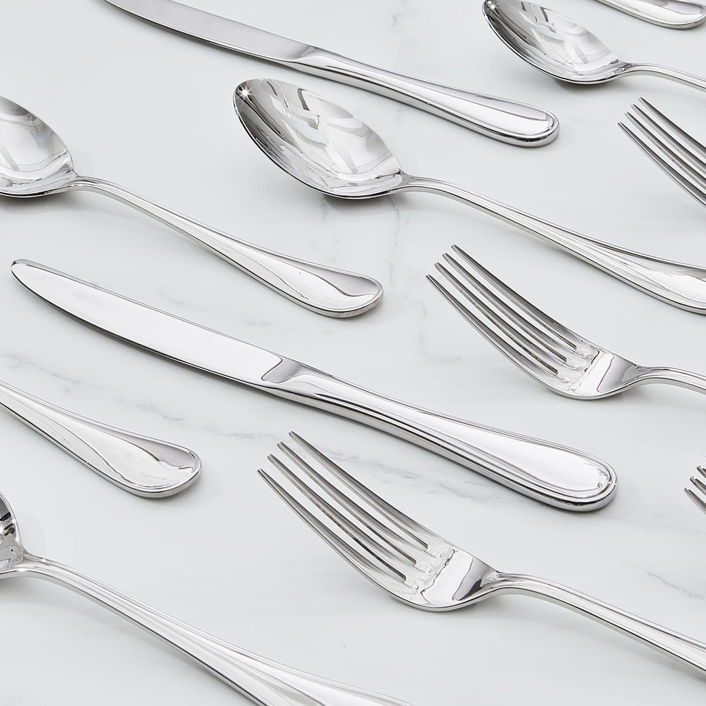 KINGSTONE 20 Piece Teardrop Silverware Set for 4, 18/10 Stainless Steel Flatware Set, Modern Design Cutlery Set for Home/Hotel/Wedding,Mirror Polished and Dishwasher Safe