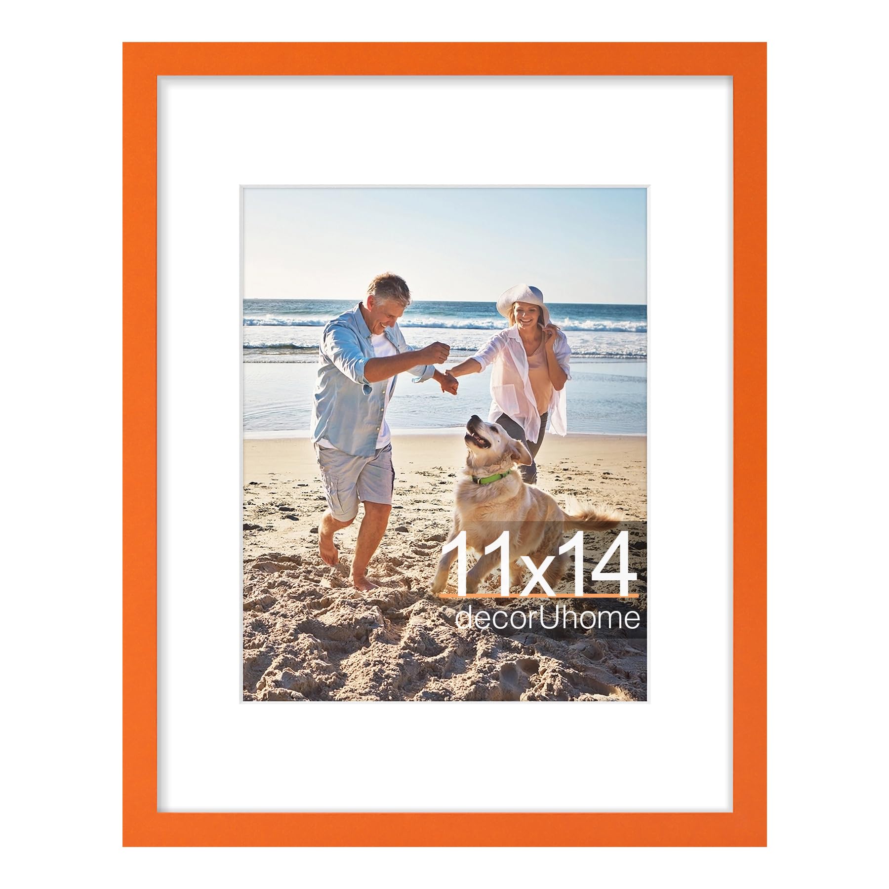 decorUhome 8x10 Picture Frame, Display Pictures 5x7 with Mat or 8x10 without Mat, Wall & Tabletop Display Photo Frame, Black, 1 Pack