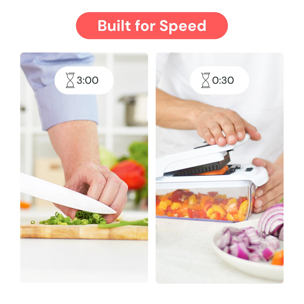 Fullstar The Original Pro Chopper - Vegetable Chopper and Spiralizer, Food Chopper with Container, Fruit Slicer, Kitchen Gadgets & Gifts, Home Essentials (4 in 1, White)