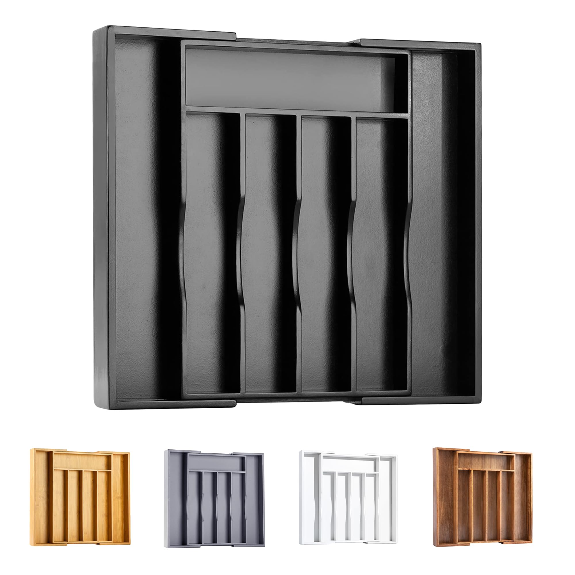 Bellsal Silverware Organizer Kitchen Drawer Organizer Expandable Bamboo Utensil Holder Cutlery Tray for Kitchen Utensil and Flatware Bedroom Office