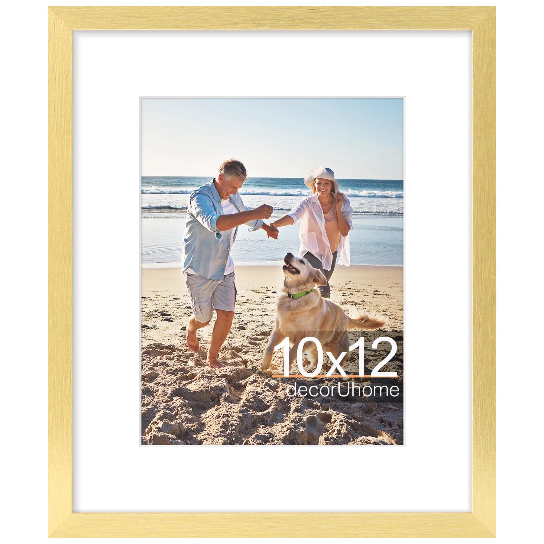 decorUhome 8x10 Picture Frame, Display Pictures 5x7 with Mat or 8x10 without Mat, Wall & Tabletop Display Photo Frame, Black, 1 Pack