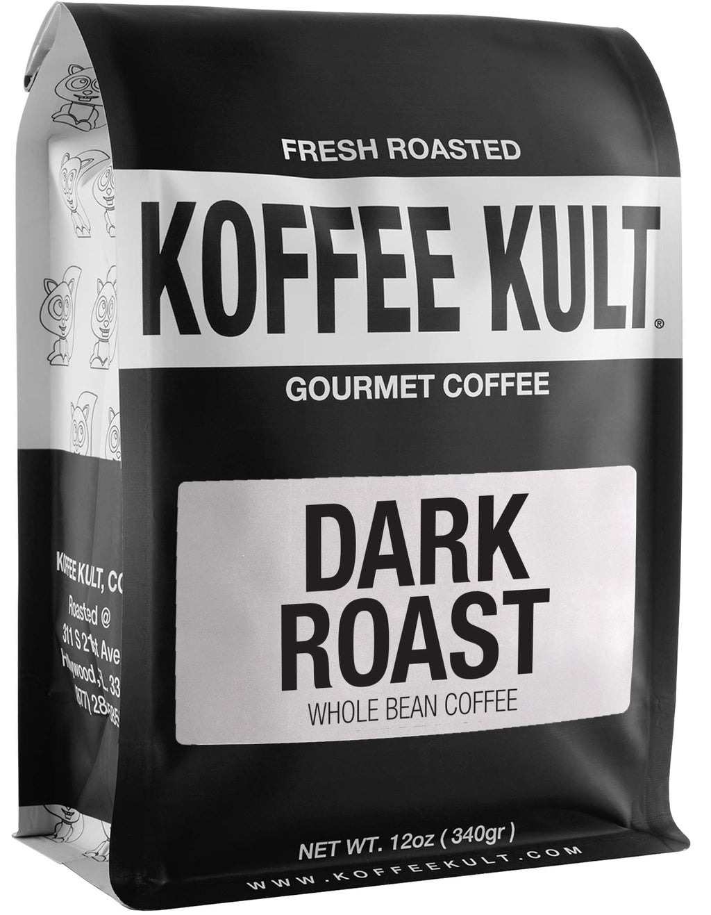 Koffee Kult Dark Roast Whole Bean Coffee - Small Batch 100% Arabica Gourmet Blend, Smooth and Well Balanced Artisan Roasted in 32oz Resealable Package