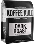 Koffee Kult Dark Roast Whole Bean Coffee - Small Batch 100% Arabica Gourmet Blend, Smooth and Well Balanced Artisan Roasted in 32oz Resealable Package