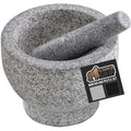 GORILLA GRIP Heavy Duty Mortar and Pestle Set with Slip Resistant Base, 100% Granite Stone Molcajete Guacamole Bowl, Grind Seeds, Garlic, Herb, Kitchen Muddler, Essentials for Chefs, 1.5 Cup Gray